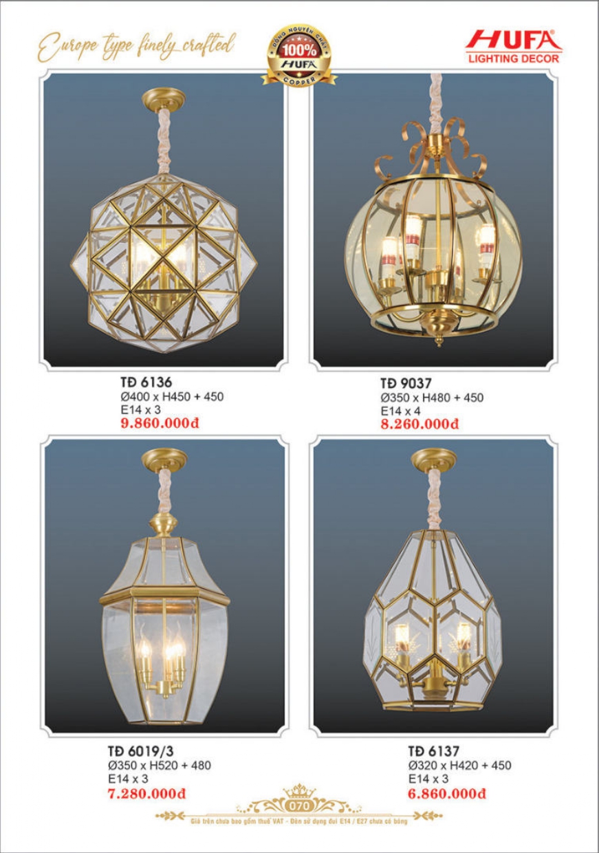 Bảng giá đèn trang trí HUFA